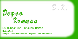 dezso krauss business card